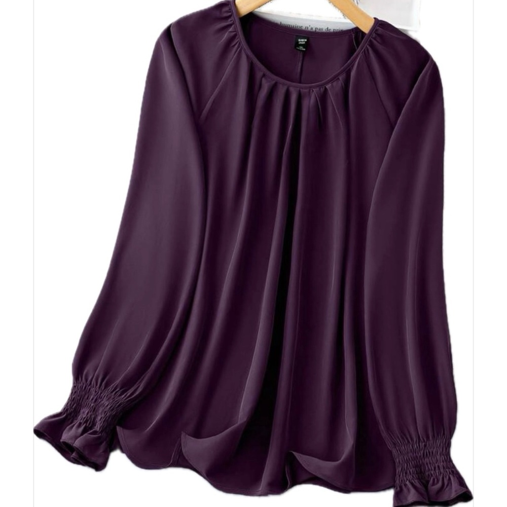 SHEIN Purple Long Sleeve Relaxed Blouse